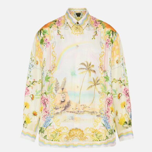 Camilla Delirium Days Mens Oversized Silk Shirt Medium b168E - Picture 7 of 10